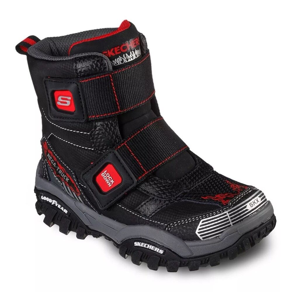 Skechers Turbo Speed EZ-Trax Kids Boots Size 2 Water Repellent Goodyear New